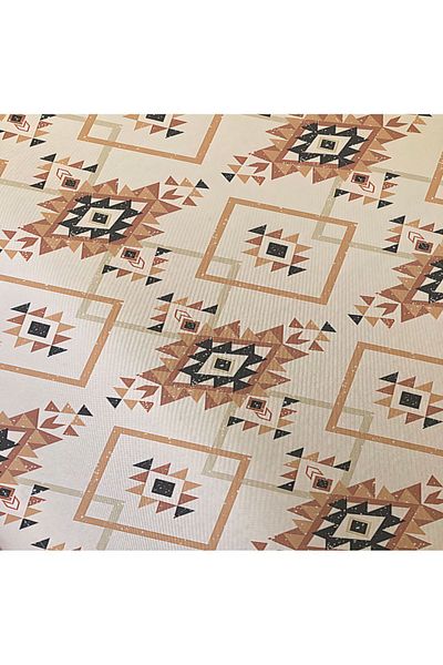 Evmila Ethnic Pattern Printed Double Personality 200x220 cm 2 τεμάχια 50x70cm Σετ Παπλωματοθήκη - Καφέ