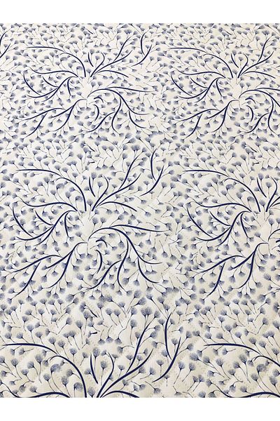 Evmila Model Frunze Dublu Imprimat Pique (200x220 Cm) Albastru