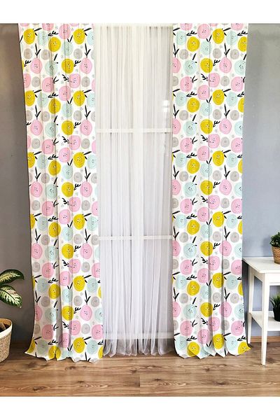Evmila Printed Patterned Background Curtain for Kids and Baby Room