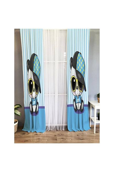 Evmila Dog Patterned Children's Room Background Curtain