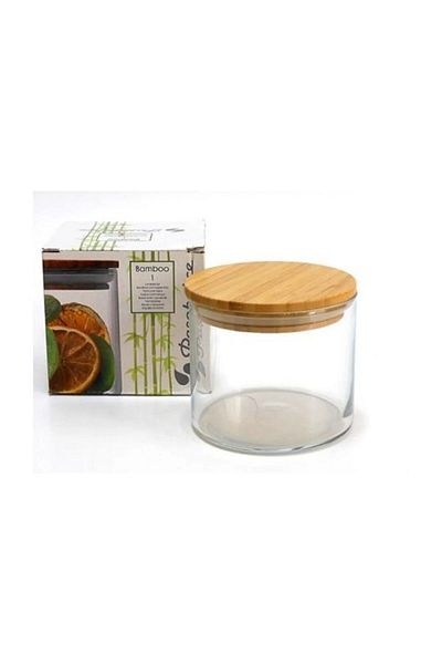 Paşabahçe Bamboo Jar with Lid 700 ml 4 Pieces