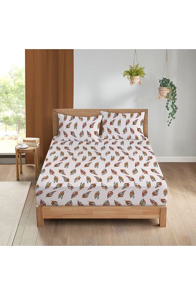Evmila 160x200 Cm Colorful Double Leaf Patterned Sheet Set