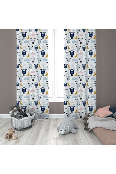 Evmila Children's Room Patterned Background Curtain