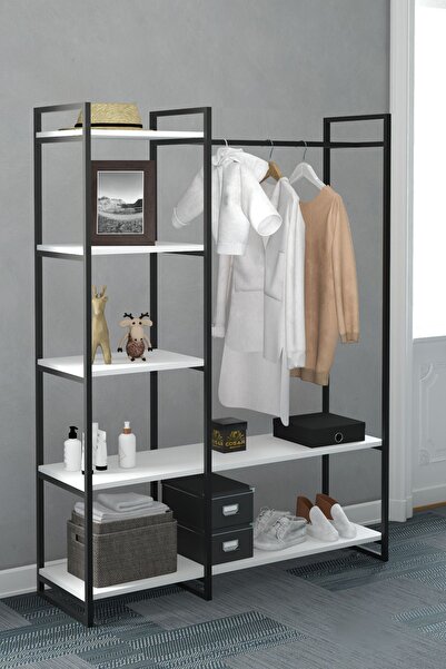 Cosargroup Nilamu Elbise Dolabı , Metal Aksamlı, Açık Dolap, Organizer, Askılık