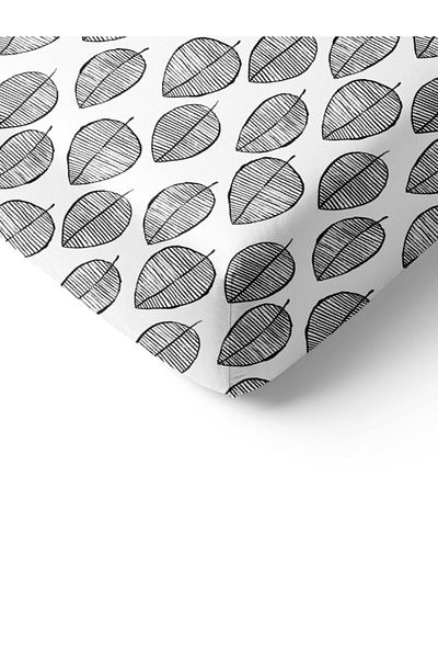 Evmila Leaf Pattern Printed Double Sheet Set 160x200 Cm - White
