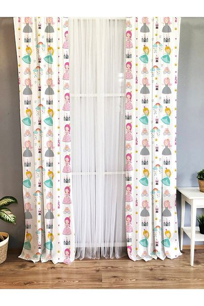 Evmila Printed Patterned Background Curtain for Kids and Baby Room