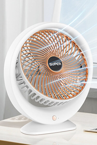 Aksesuarcı Şarjlı Masaüstü Vantilatör, 3 Hız Kademesi, 180° Ayarlanabilir Dönüş, Soğutucu, Sessiz Fan