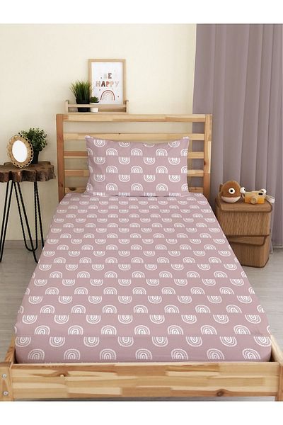 Evmila Rainbow Patterned Printed Single Elastic Sheet Set