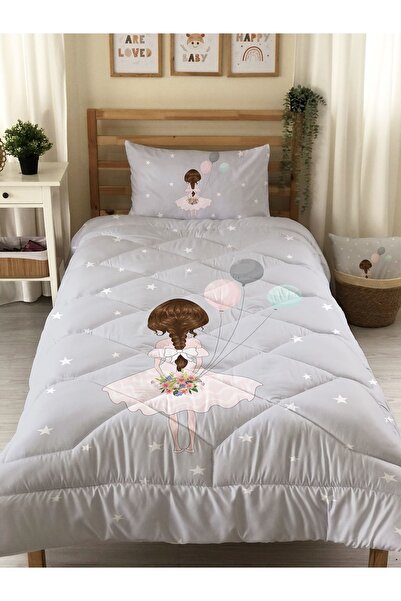 Evmila Prenses Kız Desenli Kapitone Yorgan,dekoratif Yatak Örtüsü