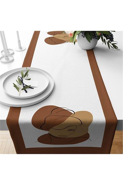 Evmila Modern Patterned Velvet Runner