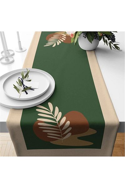 Evmila Runner din catifea cu model modern