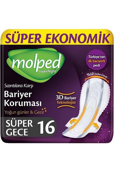 Molped Super Night Super Night Hygienic Pad 16 Pieces