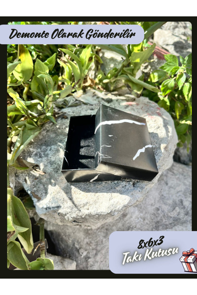 Fatih Kutu 8x6x3 - Siyah Renk Mermer Desenli Süngerli Takı Kutusu | [demonte ...