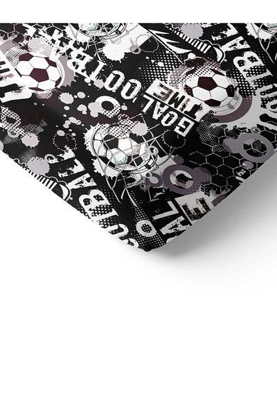 Evmila Football Patterned Printed Single Elastic Sheet Set