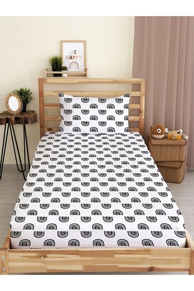 Evmila Rainbow Patterned Printed Single Elastic Sheet Set