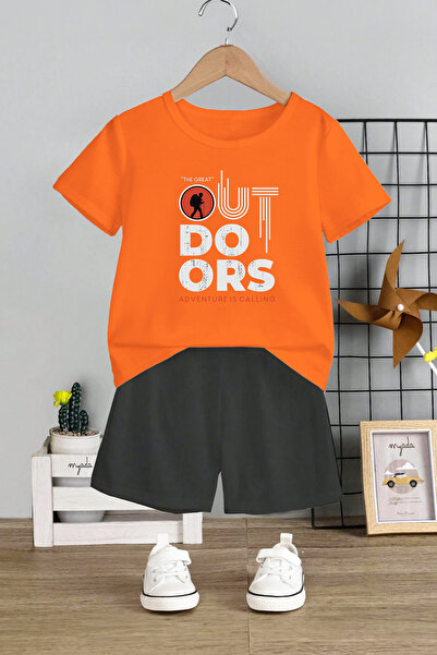 MYADA Детський комплект з принтом Drs - велосипедна комір, шорти на резинці, ...