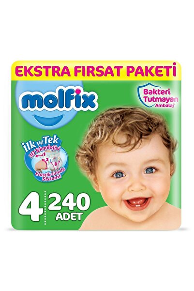 Molfix Bebek Bezi 4 Beden Maxi Ekstra Fırsat Paketi 240 Adet