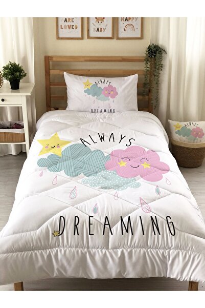 Evmila Bulut Desenli Kapitone Yorgan,dekoratif Yatak Örtüsü