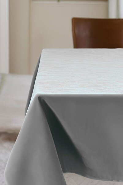 Cortibo Light Gray Barcelona Velvet Textured Tablecloth