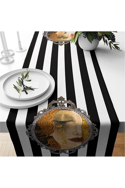 Evmila Table Patterned Velvet Runner