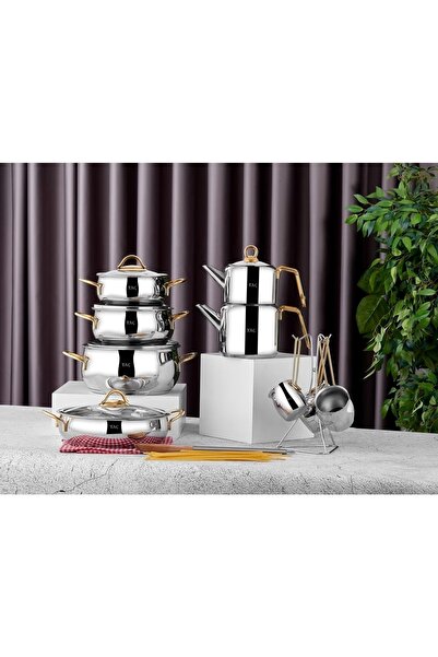 Taç Vallena 15 Parça Çelik Çeyiz Seti Gold