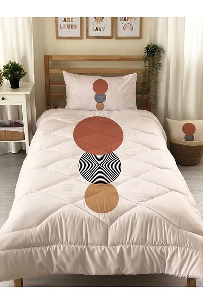 Evmila Single Geometric Patterned Quilted Sleeping Set