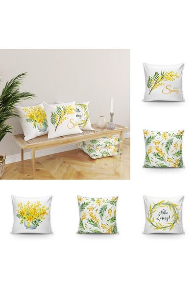Evmila Set de 5 huse de pernă decorative
