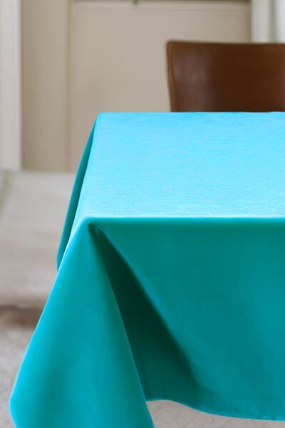 Cortibo Turquoise Barcelona Velvet Textured Tablecloth