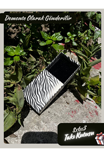 Fatih Kutu 8x6x3 - Çekmeceli Zebra Desen Süngerli Takı Kutusu | [Demonte 25 A...