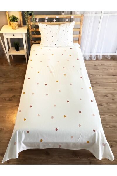 Evmila Puantiye Ve Bohem Desenli Karışık Renkli Dekoratif Çocuk Ve Genç Yatak Örtüsü