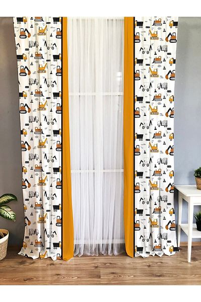 Evmila Printed Patterned Background Curtain for Kids and Baby Room