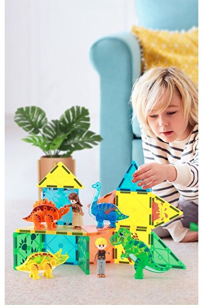 OGGİA Dino Zone 49 Parçalı Premium Manyetik Oyuncak/bloklar Seti (MANYETİKLİ ...