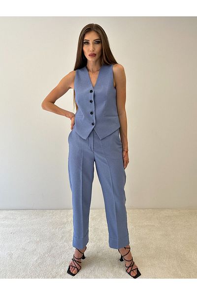 ossons Zeus Fabric 2-Piece Double Leg Vest and Trousers Set
