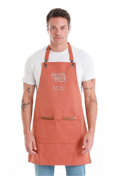 Hatemoğlu Orange Gentleman Kitchen Apron - Stylish and Useful
