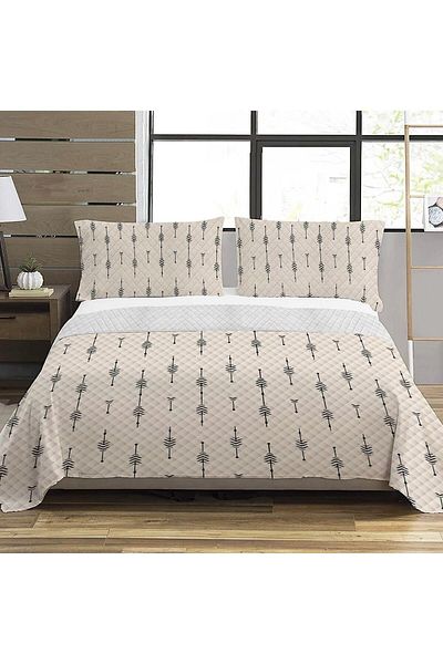 Evmila Μοντέρνο μοτίβο Double Printed Pique (200x220 cm) Πολύχρωμο