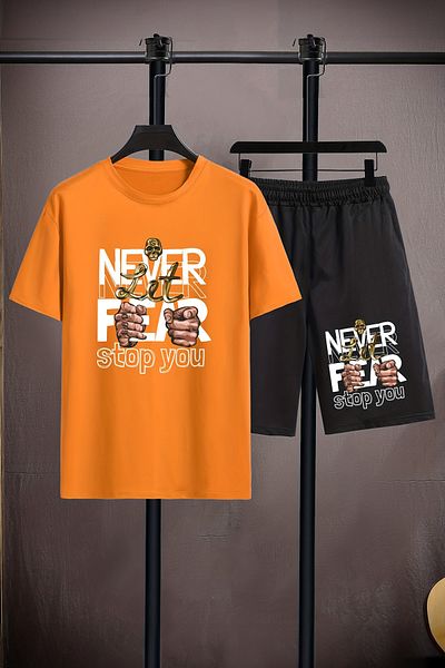 MYADA Set pentru copii din 2 piese - decolteu, pantaloni scurti elastici, nu te teme niciodată imprimat 20542