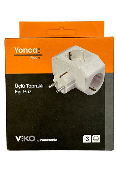 VİKO Viko مقبس التوصيل الأرضي الثلاثي البرسيم بالإضافة إلى اللون الأبيض