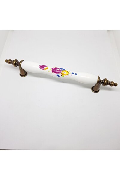 Damla Öyküm Antik Çiçek Desenli Polimer Kulp 128mm (5adet)