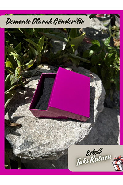 Fatih Kutu 8x6x3 - Fuşya Renk Süngerli Takı Kutusu | [demonte 25 Adet]