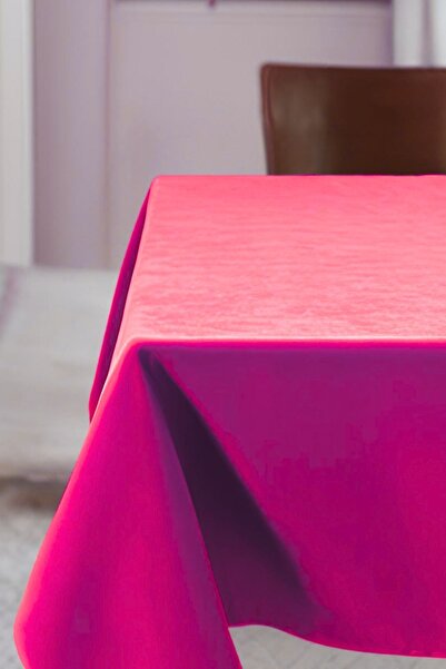 Cortibo Fuchsia Barcelona Velvet Textured Tablecloth