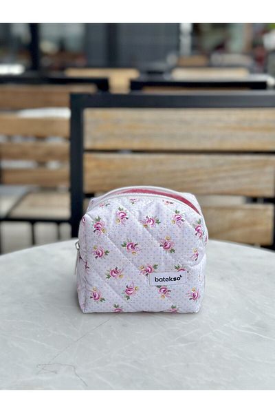 Batekso Mini Rose Patterned Makeup Bag - Small Size