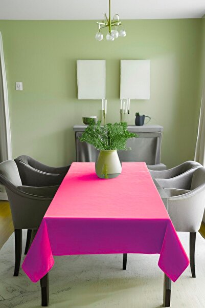 Cortibo Fuchsia Barcelona Velvet Textured Tablecloth