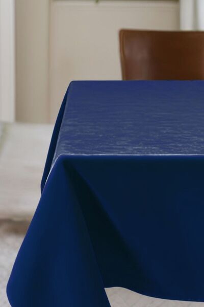 Cortibo Navy Blue Barcelona Velvet Textured Tablecloth