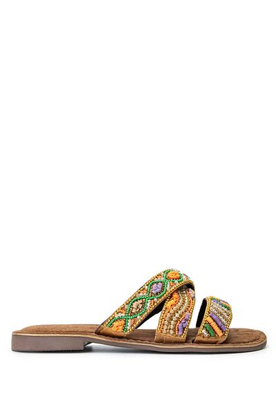 LAZAMANİ Lazamani Women's - Genuine Leather Black Flat Slippers