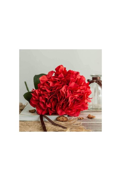 YAPAY ÇİÇEKÇİNİZ Large Leaf Artificial Hydrangea Bunch