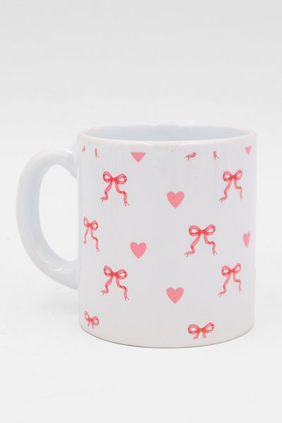 EFBUTİK White Bow Heart Collage Mug