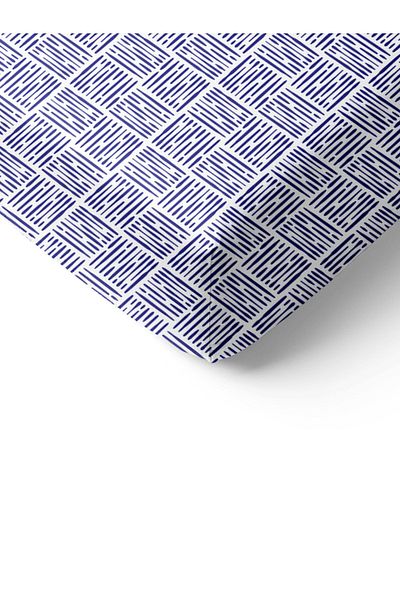 Evmila Set cearșafuri duble 160x200 cm cu model modern imprimat - albastru