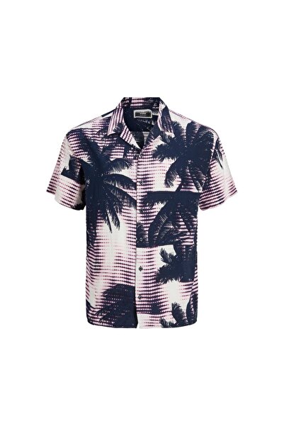 Jack & Jones Patterned Short Sleeve Shirt - Unnatural