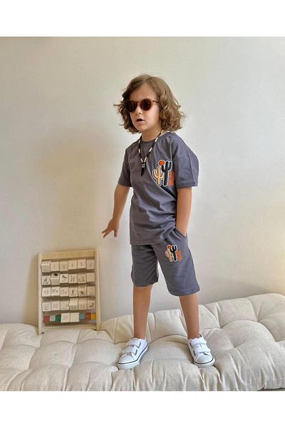 YİGİT BUTİK Boy's Embroidered Shorts Set - Yigit Boutique