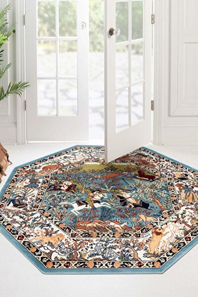 Angorahome Ethnic Makine Halısı 1610mv Sekizgen